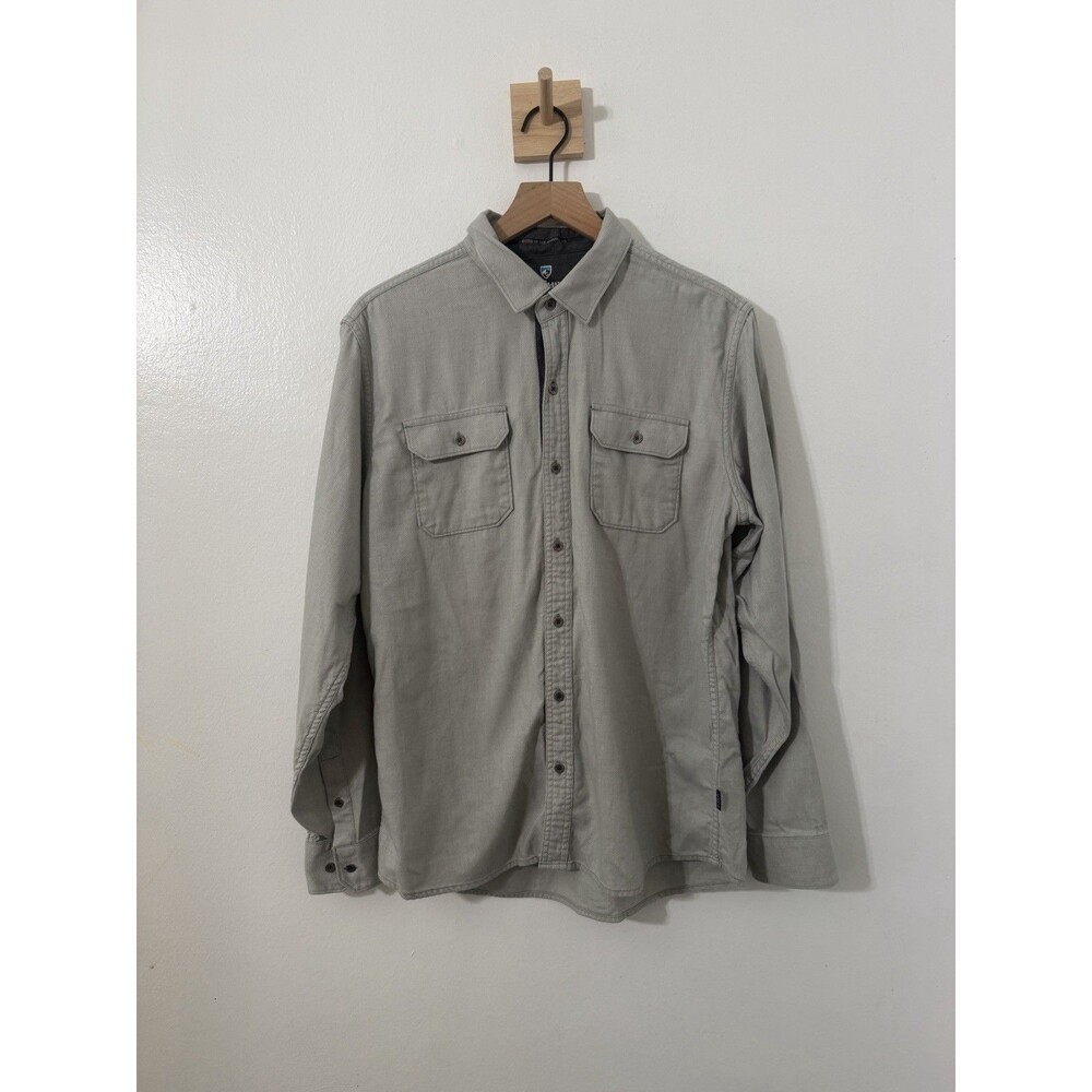 Kuhl Mens Long Sleeve Button Up Shirt Dual Pocket Outdoor Hiking Workwear Lg